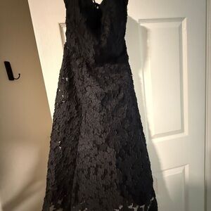 Anthropologie Black Lace Maxi Dress